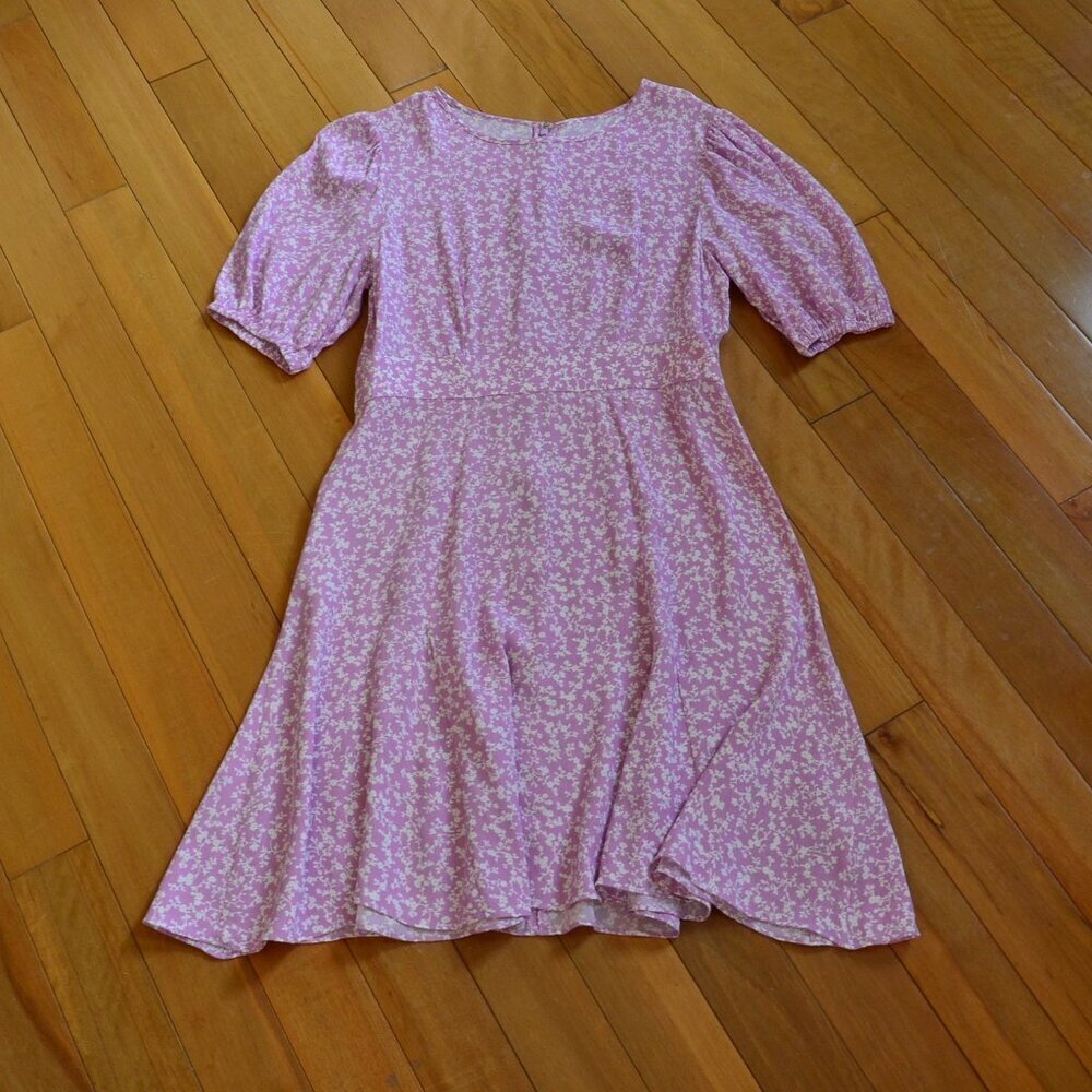 & OTHER STORIES FLORAL PRINT PUFF SLEEVE DRESS SIZE 38 US S/M